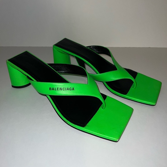 Balenciaga Double Square Lambskin Sandals - Picture 1 of 6